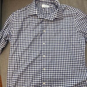 Eton Navy & White Gingham Dress Shirt